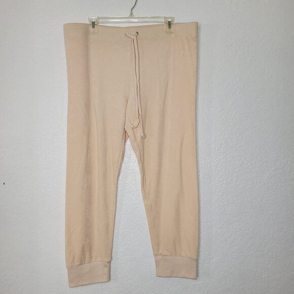 Juicy Couture Size XL Cream Terry Cloth Drawstring Elastic Waistband Joggers - Picture 5 of 7